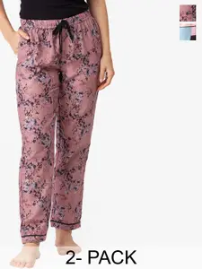 NOIRA Women Pack Of 2 Floral Printed Lounge Pants