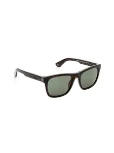 Police Men Green Lens & Brown Square Sunglasses with UV Protected Lens