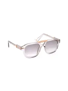 Police Men Grey Lens & White Square Sunglasses with UV Protected Lens
