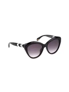 Police Women Grey Lens & Black Cateye Sunglasses with UV Protected Lens