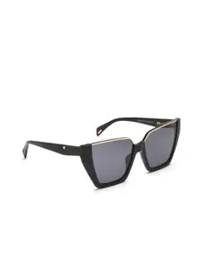 Police Women Grey Lens & Black Cateye Sunglasses with UV Protected Lens