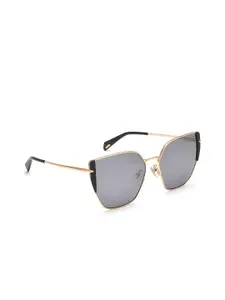 Police Women Grey Lens & Gold-Toned Butterfly Sunglasses with UV Protected Lens