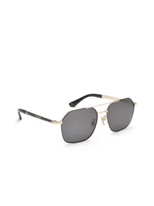 Police Men Grey Lens & Black Rectangle Sunglasses with UV Protected Lens