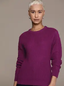 Roadster Women Solid Acrylic Pullover Sweater