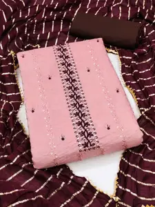 KALINI Ethnic Motifs Embroidered Sequinned Detailed Unstitched Dress Material