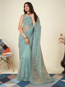 VAIRAGEE Floral Embroidered Net Saree