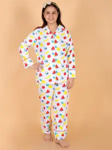 The Mom Store Women Multicoloured Night suit