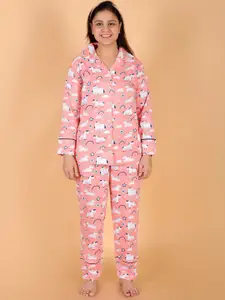 The Mom Store Women Pink Night suit