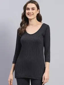 Monte Carlo Round Neck Ribbed Cotton Thermal Top