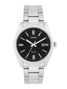 CASIO Men Textured Dial Bracelet Style Straps Analogue Calendar Watch A2226