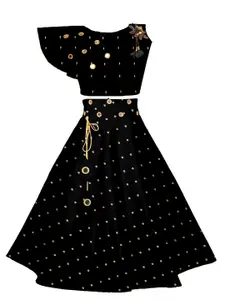 BAESD Girls Embroidered Mirror Work Ready to Wear Lehenga & Choli