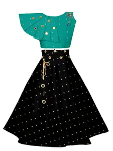 BAESD Girls Embroidered Mirror Work Ready to Wear Lehenga Choli