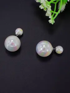 PRIVIU Beaded Double Sided Spherical Studs Earrings