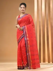 Arhi Ethnic Motifs Woven Design Pure Cotton Taant Saree