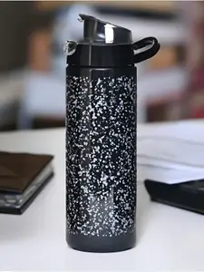 Athome by Nilkamal Black and White Single Printed Water Bottle 750 ml