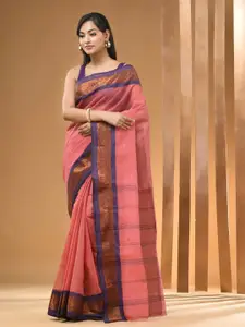 Arhi Striped Woven Design Zari Pure Cotton Taant Saree