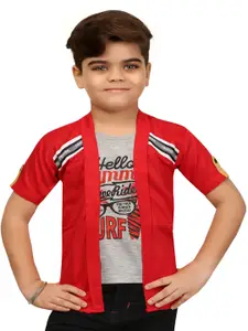 BAESD Boys Lightweight Long Sleeves Open Front Jacket With Attached T- Shirt