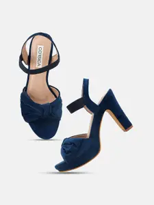 CORSICA Blue Party High-Top Stiletto Pumps with Bows