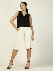Saltpetre V-Neck Sleeveless Organic Cotton Top With Culottes