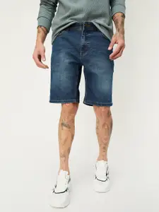 max Men Washed Mid-Rise Denim Shorts