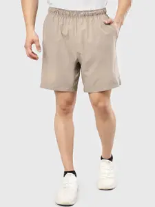 FUAARK Men Beige Typography Training or Gym Sports Shorts with Antimicrobial Technology