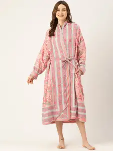 Jaipur Morni Printed Quilted Reversible Pure Cotton Bath Robe