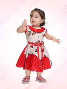 BAESD Kids Floral Round Neck Sleeveless Concealed Zip Fit and Flare Dress