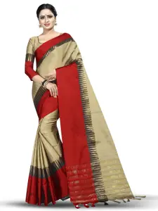 RadadiyaTRD Geometric Woven Design Silk Cotton Banarasi Saree