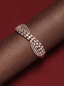 Anouk Women Rose Brass American Diamond Rose Gold-Plated American Diamond Bracelet