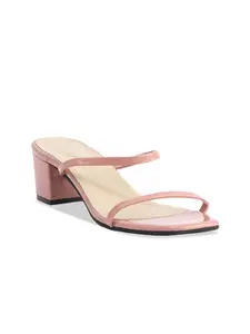 ERIDANI Pink PU Block Sandals