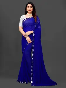 RadadiyaTRD Blue Ethnic Motifs Pure Georgette Designer Saree