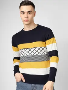 INVICTUS Striped Pure Cotton Pullover Sweater