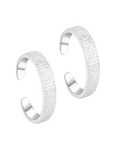Silver Chest Set of 2 925 Sterling Silver Toe Rings