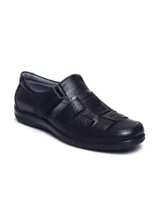 Zoom Shoes Men Black Leather Comfort Sandals