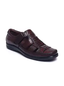 Zoom Shoes Men Brown Leather Comfort Sandals