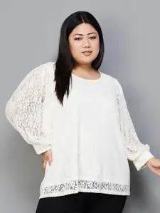 Nexus by Lifestyle Self Design Plus Size Round Neck Long Puff Sleeves Top