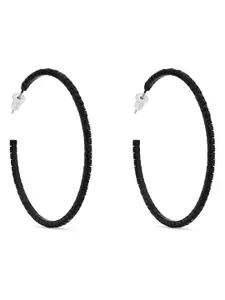 Accessorize Black Geometric Hoop Earrings