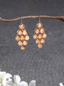 Accessorize London Women Stones Studded Long Drop Earrings