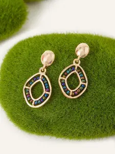 Accessorize London Women Beaded Pave Drop Earrings