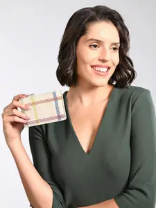 Accessorize Women Checks Embroidered Card Holder
