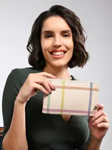 Accessorize Women Cream-Coloured Zip Around Wallet