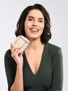 Accessorize Women Cream-Coloured Zip Around Wallet