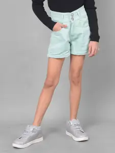 Crimsoune Club Girls Mid Rise Slim Fit Cotton Shorts