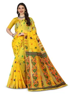 RadadiyaTRD Floral Woven Design  Silk Cotton Jamdani Saree