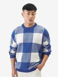 The Souled Store Men Multicoloured Checked Sweatshirt