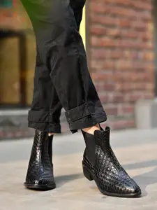 Shoetopia Women Textured Chelsea Boots