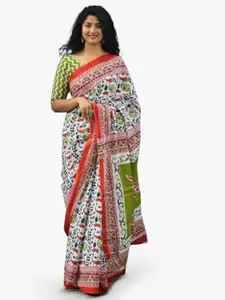 JALTHER Floral Printed Pure Cotton Saree