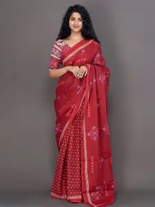 JALTHER Ethnic Motifs Printed Pure Cotton Saree