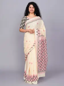 JALTHER Ethnic Motifs Pure Cotton Handloom Ikat Saree