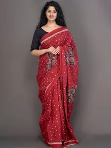 JALTHER Ethnic Motifs Printed Pure Cotton Saree